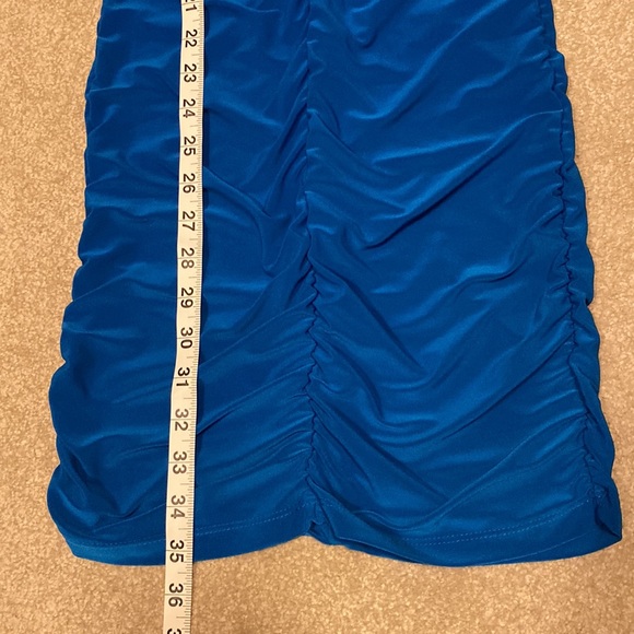 Bright Blue Slinky Sexy Dress - Picture 5 of 6